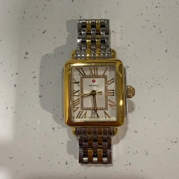 Michele Two-Tone Gold and Silver Watch - Picture 1 of 8